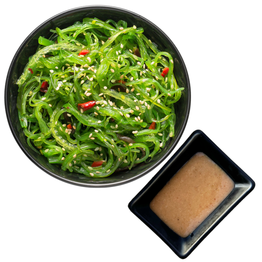 Салат з водоростей хіяші з кунжутом та горіховим соусом